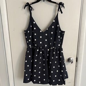Old Navy Navy and White Polka Dot Dress